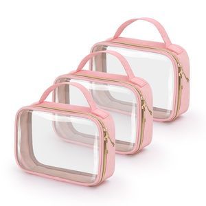 Tsa Approved Toiletry Bag, 3 Pack Clear Makeup Bags With Handles, Quart Size🙊